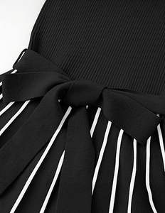 Maglione A maniche lunghe A collo alto autunno 2025 donna abito cravatta vita Casual A coste larghe in <span class=keywords><strong>maglia</strong></span> A linea abiti Midi - Product Image 5