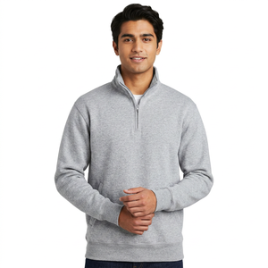 Sudadera con Capucha para Hombre, 100% Algodón, Estilo Vintage, Dos Bolsillos Laterales, Corte Ajustado, Color Gris Jaspeado, Base Gruesa, Bordado Personalizado - Product Image 1
