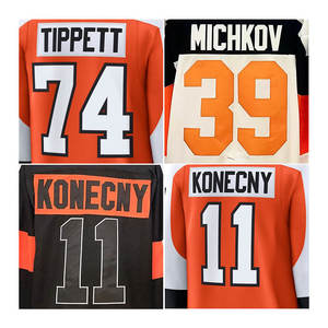 2025 новые сшитые хоккейные майки Philadelphia 11 Travis Konecny 14 Couturier 74 Owen Tippett 39 Michkov - Product Image 1
