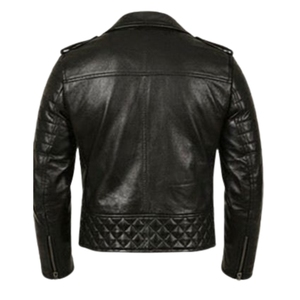 Chaqueta de Cuero Negra para Motociclista, Chaqueta de Motocicleta de Cuero Genuino, Estilo Ajustado con Cremallera para Venta al por Mayor - Product Image 5