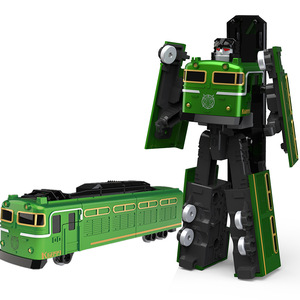 Robot de Transformación de Aleación, <span class=keywords><strong>Juguete</strong></span> para Niños, Tren de <span class=keywords><strong>Juguete</strong></span> Pintado de Verde, Vehículo de Ingeniería de Alta Velocidad, Autobús Mecha 1:5 - Product Image 1