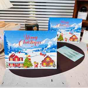 Tarjeta de Regalo Navideña Pequeña de Papel Especial con Luces y Diseño 3D Musical Pop-Up de Estilo Real Europeo - Product Image 4