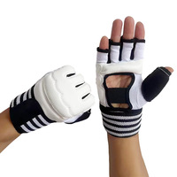 Guantes de Boxeo de Poliuretano, Medios Dedos, Unisex, para Sanda, Taekwondo, Entrenamiento con Saco de Arena, Combate