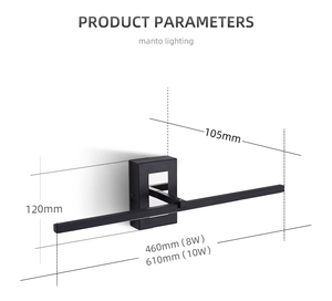 ไฟติดผนัง LED สำหรับภาพวาด โคมไฟกระจกแต่งหน้าแบบโมเดิร์น กันน้ำ IP44 โคมไฟติดผนังอะลูมิเนียมสำหรับห้องน้ำ โรงแรม ไฟตกแต่งงานศิลปะ - Product Image 5