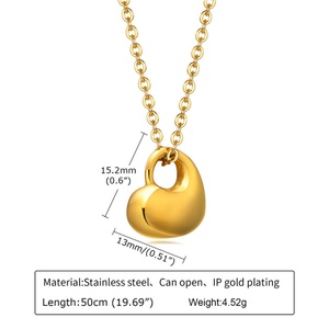 Custom Dainty Stainless Steel Engraved Blank Heart <b>Ash</b> Urn <b>Pendant</b> Necklace Link Chain Women's Anniversary Gift Party Occasions - Product Image 5