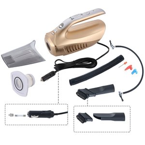 Aspirateur de voiture portable avec pompe à air, alimenté par batterie 12V, couleur or, design filaire, pour le nettoyage automobile - Product Image 5