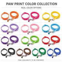 Ensemble collier et laisse en polypropylène réglable avec motif patte de chien et clochette assortie pour chiens et chats – Vente en gros