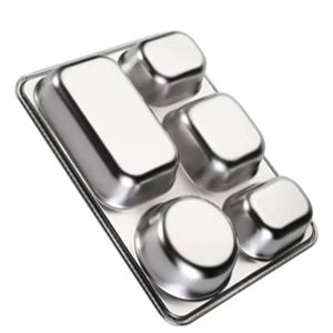 304 Stainless Steel 5 Compartments Rectangle Polished <b>Metal</b> Factory Direct <b>Lunch</b> <b>Box</b> With Lid Fits Eggs and Oranges - Product Image 4