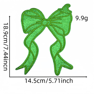 بيع بالجملة مخصص حديد على القوس الجانبي سباركلي وردي مطرز بفيونكة لاصقة لتزيين القبعات - Product Image 4