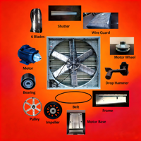 Équipement de ventilation et de refroidissement pour élevages de volailles, ventilateur conique papillon de 50 pouces