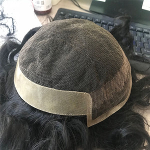 Parrucca da <span class=keywords><strong>Uomo</strong></span> in Pizzo e NPU Completamente Intrecciata a Mano, Stile OCT, Capelli Umani Veri, Disponibile per Spedizione Immediata - Product Image 2