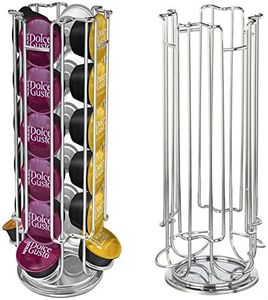 Rose Gold and Silver Metal Wire Iron Chrome Home Office Holds 24 <strong>Coffee</strong> <strong>Pod</strong> <strong>Holder</strong> for <strong>Dolce</strong> <strong>Gusto</strong> - Product Image 2