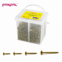 Assortiment de 800 vis à bois YZP jaunes zinguées pour panneaux de particules, kit de vis à bois avec boîte de rangement en plastique, service personnalisé disponible