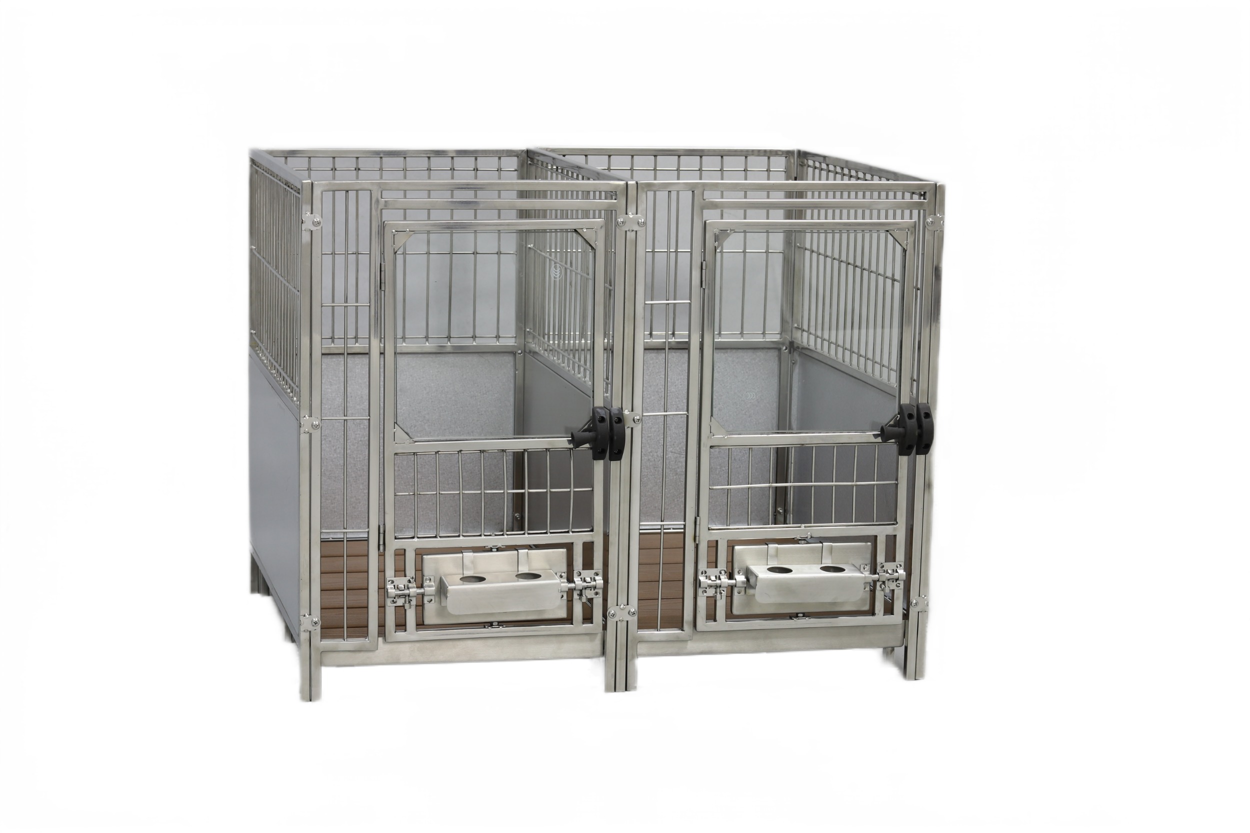 Stainless Steel Draining Kennel with Tempered Glass Door
