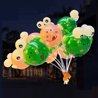 Ballons ronds en TPU, ballons à bulles de dessin animé, 20 pouces, transparents, lumineux, ballons Bobo avec lumières LED, bâton décoratif