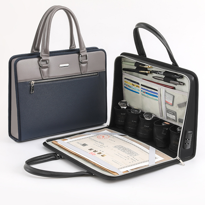 A-107 Bolso pequeño triangular de cuero azul con estampado