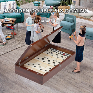 Dominos en gros de haute qualité, jeux éducatifs, ensemble de dominos double six en bois, cadeau promotionnel original, impression en gravure - Product Image 2