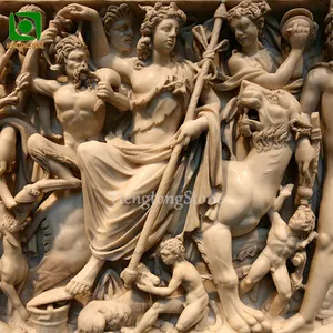 Custom 3D Wall Art Antique Natural Marble Wall Relief Panels Sculpture