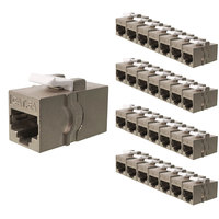 Acoplador Modular en Línea STP RJ45 Cat6A Blindado de 10 Gbps con Carcasa de Aleación de Zinc, Hembra a Hembra, para Extensión de Red Ethernet