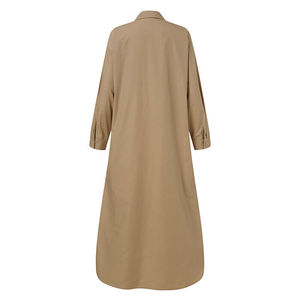 S-5XL 大きいサイズ レディース シャツワンピース 無地 ラペル 長袖 カジュアルワンピース - Product Image 6