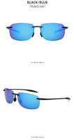 Lunettes de soleil classiques MJ sans monture rectangulaires, monture TR90, UV400, photochromiques, polarisées pour la conduite et les sports de plein air