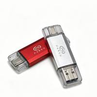 Flash Drive Enkripsi USB2.0 Type-C Antarmuka Ganda Berbahan Aluminium Alloy Baru Tahan Air 16GB-128GB Garansi 2 Tahun Logo Dapat Disesuaikan