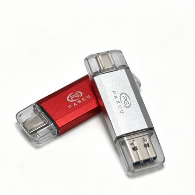 New Aluminum Alloy Dual Interface USB2.0 Type-C Encrypted Flash Drive Waterproof 16GB-128GB 2-Year Warranty Custom Logo