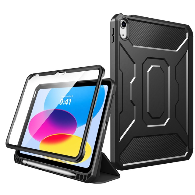 MoKo New Stain Resistant Full Protection Trifold Cover Shockproof Rugged Protective Cover Case for iPad 10th Generation Case