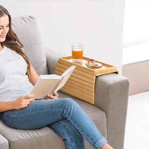 Tùy Chỉnh Màu Đen Sofa Tay vịn Khay Bảng Với Phổ Biến Nhất Thiết Kế Tre Ghế Tổ Chức Với Người Giữ Cốc Ghế Khay Cho Cánh Tay - Product Image 5
