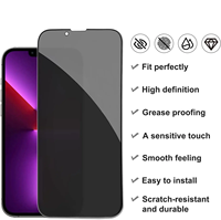 Protection d'écran en verre trempé 9H anti-espion en soie 2.5D à colle intégrale de luxe pour iPhone 17 18 Pro Max Air