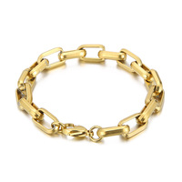 Collier et bracelet unisexe RH, géométriques, personnalisés, CLASSIQUE, plaqué or 18 carats, en acier inoxydable, bijoux de mode, vente en gros