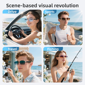 Gafas Inteligentes con IA, Encendido/Apagado Automático, Diseño <span class=keywords><strong>de</strong></span> Bisagra Metálica, para Escuchar Música, Traducción <span class=keywords><strong>de</strong></span> Conversaciones, Gafas Vestibles - Product Image 4