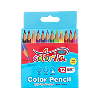 Lot de 12 crayons de couleur unie miniatures FLOWood, crayons pigmentés lisses, ensemble de crayons portables de poche, pour l'école, les enfants, les voyages