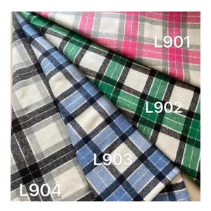 Dệt Kiểm Tra Sọc Sọc Vải Mexixo Cvc Sợi Nhuộm 65% Bông 35% Polyester Flannel Vải Chải Sợi Nhuộm Vải