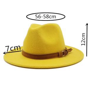Phụ Nữ Mới Người Đàn Ông Fedora Hat Với Da Ribbon Quý Ông Phụ Nữ Thanh Lịch Mùa Đông Mùa Thu Rộng Brim Jazz Nhà Thờ Panama Sombrero Cap - Product Image 6