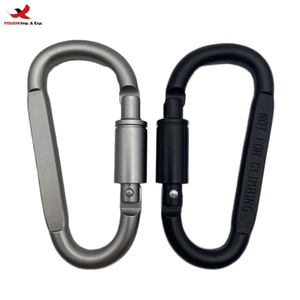 D-Shaped Carabiner Aluminum Alloy Spring Snap <b>Hook</b> Screw Locking Keychain <b>Clip</b> for Outdoor Tour Camping RTS Bulk Mixed Order - Product Image 1