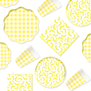 Platos, Vasos y Servilletas de Papel con Diseño de Plátano DAMAI, Artículos para Fiestas de Cumpleaños, Decoraciones Desechables para Mesa para Niños - Product Image 4