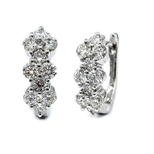 Vente en gros prix d'usine livraison rapide 18k solide or blanc diamant naturel rond rempli d'or boucles d'oreilles pour les femmes cadeau - Product Image 1