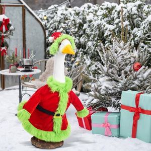 Tenue de Noël pour oie, costume de Père Noël jaune-vert, décoration de porche pour jardin, patio, terrasse, fête - Product Image 5