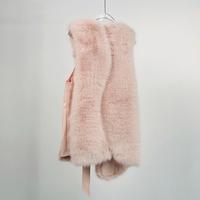 Manteaux en fourrure personnalisés pour femmes, gilets en fourrure rose sans manches, vêtements d'extérieur épais et chauds, vente directe d'usine en gros