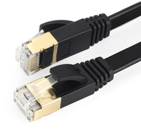 Câble Ethernet plat Cat 7 blanc, haute vitesse 10 Go, blindé (STP), câble réseau LAN avec connecteurs RJ45