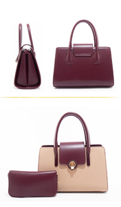 Sac Fourre-Tout <span class=keywords><strong>QAZA</strong></span> Femme en PU de Qualité, Petit Modèle Personnalisable en Cuir avec Deux Anses, Sac à Main 2 en 1 en Toile et Cuir Couleur Unie - Product Image 6