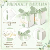 Boîtes à dragées de mariage miniatures, petites boîtes cadeaux, bonbons, rubans, souvenirs de mariage, cadeaux de remerciement, cadeaux de fête prénuptiale, vert