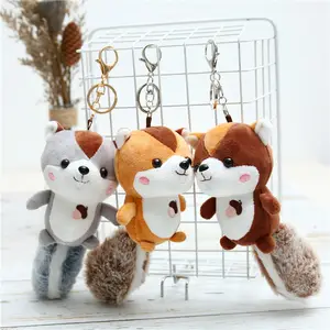 Cute squirrel plush pendant creative nut squirrel plush toy bag boutique pendant keychain