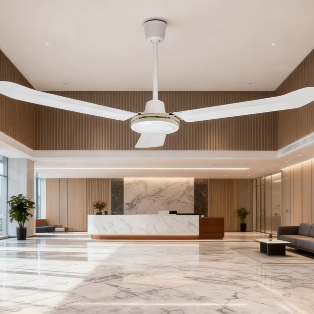 Industrial Commercial 56 Inch Ceiling Fan Metal Blade Outdoor Hotel Electric Wind Energy Efficient Quiet Durable BLDC Motor