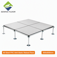 Plancher surélevé antistatique tout acier PVC pour centre de données, laboratoire, salle blanche, atelier électronique, bureau SENMAI