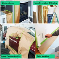 Film de masquage en papier kraft biodégradable pré-adhésif pour la peinture automobile, protection contre les projections de peinture, vente en gros OEM