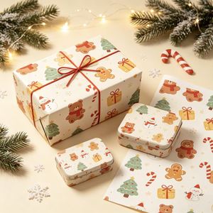 Wholesale Custom Printed Christmas Tissue <b>Paper</b> 17g 60g 80g Xmas Gift <b>Wrap</b> for Holiday Present Box Inner & Outer Gift Packaging - Product Image 3