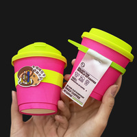 Échantillon gratuit Logo imprimé personnalisé Corée importé gobelets en papier 8 oz 10oz Ensemble de gobelets en papier pour café rose à double paroi pour boissons froides
