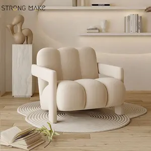 Poltrona de braço moderno e luxuosa para sala de estar, poltrona de braço único de design escandinavo, ideal para lazer e lazer